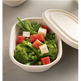 Deckel aus Zuckerrohr für Schüssel 19x15cm (300 Stück)