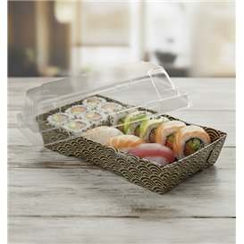 Deckel für Sushi Behälter rPET 12x6,2cm (50 Stück)