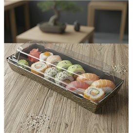 Deckel für Sushi Behälter rPET 22x9cm (400 Stück)