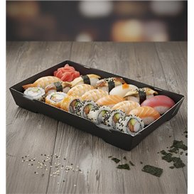 Sushi-Verpackungen Karton Schwarz 18,5x12,5cm (400 Stück)