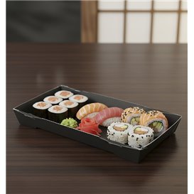 Sushi-Verpackungen Karton Schwarz 21,5x13,5cm (400 Stück)
