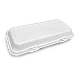 Menübox Zuckerrohr Weiß 32,4x15,3x6cm (50 Stück)
