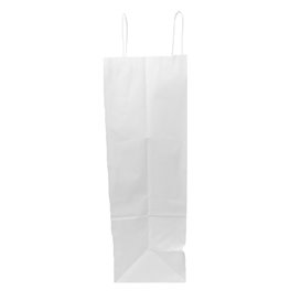 Papiertüten Kraft weiß mit Henkeln 110g/m² 42+16x49cm (25 Stück)