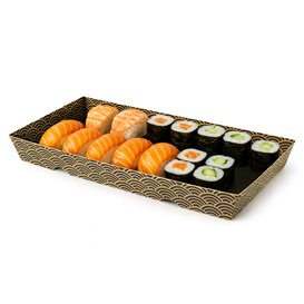 Sushi-Verpackungen Karton ''Waves'' 21,5x13,5cm (400 Stück)