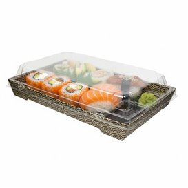 Deckel für Sushi Behälter rPET 21,5x13,5cm (50 Stück)