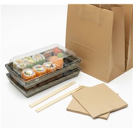 Deckel für Sushi Behälter rPET 21,5x13,5cm (50 Stück)
