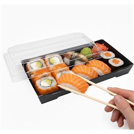 Deckel für Sushi Behälter rPET 21,5x13,5cm (400 Stück)