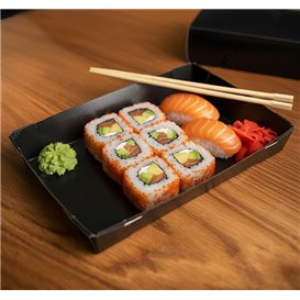 Sushi-Verpackungen Karton Schwarz 23,5x16cm (200 Stück)
