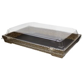 Deckel für Sushi- Verpackungen aus rPET 23,5x16cm (50 Stück)
