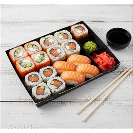 Sushi-Verpackungen Karton Schwarz 26x19cm (200 Stück)