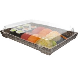 Deckel für Sushi- Verpackungen aus rPET 26x19cm (200 Stück)