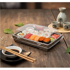 Deckel für Sushi Behälter rPET 16,5x11,5cm (400 Stück)