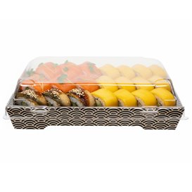 Deckel für Sushi Behälter rPET 18,5x12,5cm (400 Stück)