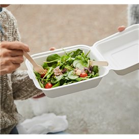 Menübox Zuckerrohr Weiß 20x16x7cm (250 Stück)