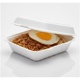 Menübox Zuckerrohr Weiß 20x16x7cm (50 Stück)