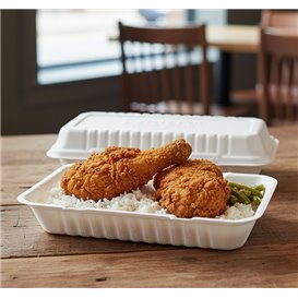 Menübox Zuckerrohr Weiß 32x15x6cm (250 Stück)