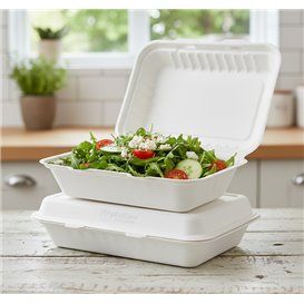 Menübox Zuckerrohr Weiß 26x16x6cm (50 Stück)