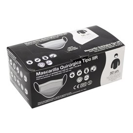 Mundschutz 3 Lagig mit Gummiband Typ I Schwarz (50 Stück)