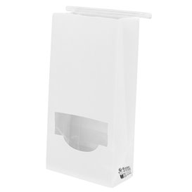 SOS-Tüte Weiß mit Verschluss und Fenster 12+6x23,5cm (1000 Stück)