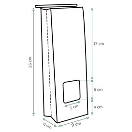 SOS-Tüte Weiß mit Verschluss und Fenster 9+6x26cm (1000 Stück)