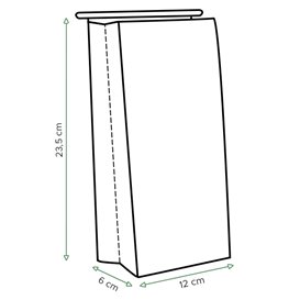 SOS-Kraft-Tüte mit Verschluss 12+6x23,5cm (1000 Stück)