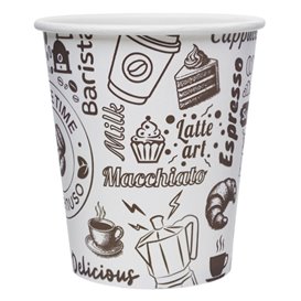 Kartonbecher ''Coffee Time'' 8Oz/240ml Ø8,0cm (1000 Stück)