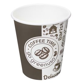 Kartonbecher ''Coffee Time'' 8Oz/240ml Ø8,0cm (1000 Stück)