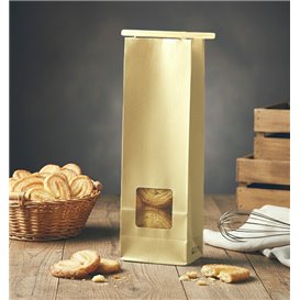 Papiertüten mit Fenster und Innenfolie 9+6x26cm (1000 Stück)