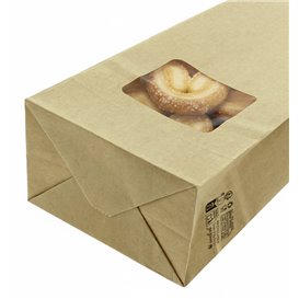 Papiertüten mit Fenster und Innenfolie 9+6x26cm (1000 Stück)