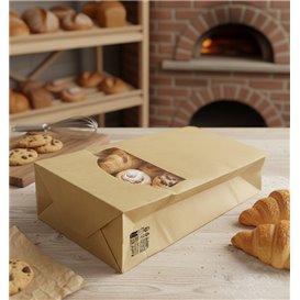 SOS-Kraftbeutel mit Verschluss und Fenster 12+6x23,5cm (1000 Stück)