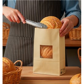 SOS-Kraftbeutel mit Verschluss und Fenster 15+7x23cm (1000 Stück)