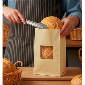 SOS-Kraftbeutel mit Verschluss und Fenster 15+7x23cm (50 Stück)