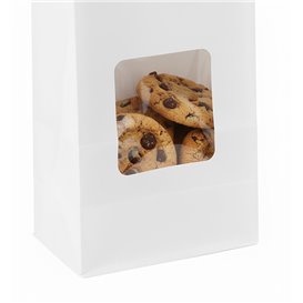 SOS-Tüte Weiß mit Verschluss und Fenster 9+6x26cm (50 Stück)