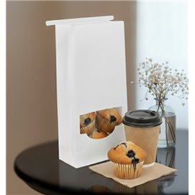 SOS-Tüte Weiß mit Verschluss und Fenster 12+6x23,5cm (50 Stück)