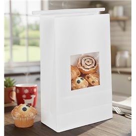 SOS-Tüte Weiß mit Verschluss und Fenster 15+7x23cm (50 Stück)