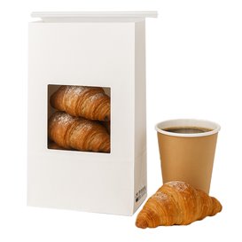 SOS-Tüte Weiß mit Verschluss und Fenster 15+7x23cm (50 Stück)