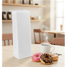 Weiße SOS-Tüte mit Verschluss 9+6x26cm (50 Stück)