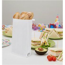 Weiße SOS-Tüte mit Verschluss 12+6x23,5cm (50 Stück)