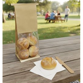 SOS-Papiertüte mit BOPP-Fenster und Verschluss 9+6x26cm (1000 Stück)