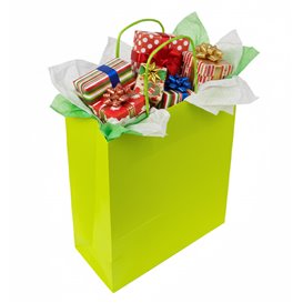 Papiertüten Anis mit Henkeln 90g/m² 22+10x27cm (250 Stück)