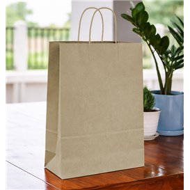 Papiertüten Kraft mit Henkeln 115g/m² 24+11x32cm (25 Stück)