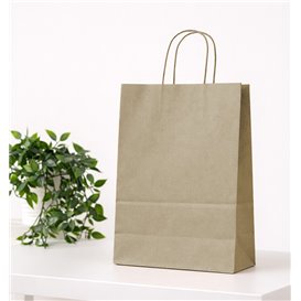 Papiertüten Kraft mit Henkeln 115g/m² 24+11x32cm (25 Stück)