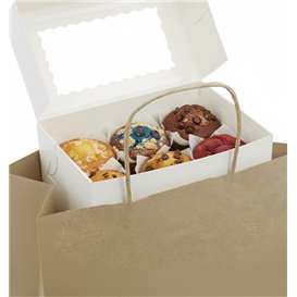Papiertüten Kraft mit Henkeln 115g/m² 35+16x44cm (200 Stück)