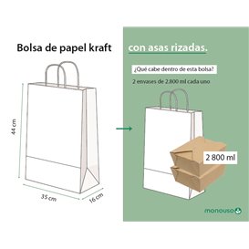 Papiertüten Kraft mit Henkeln 115g/m² 35+16x44cm (200 Stück)