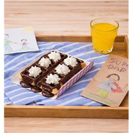 Pappschale pink für Waffeln 13,5x10cm (100 Stück)