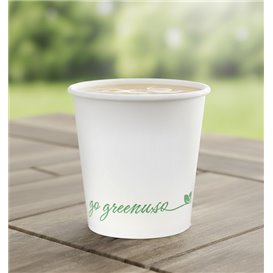 Weißer Pappbecher "Go Green" 4Oz/120ml Ø6,2cm (50 Stück)