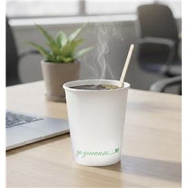 Weißer Pappbecher "Go Green" 8Oz/240ml Ø8,0cm (1.000 Stück)