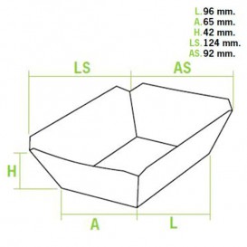 Pappe Pommesschale 250ml 9,6x6,5x4,2cm (50 Einheiten)