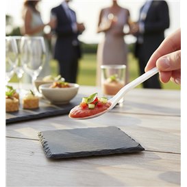 Löffel Kunststoff Verkostung Weiße 100 mm (50 Stück)