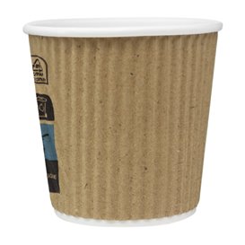 Riffelbecher aus Kraftpapier 4Oz/120ml Ø6,2cm (25 Stück)